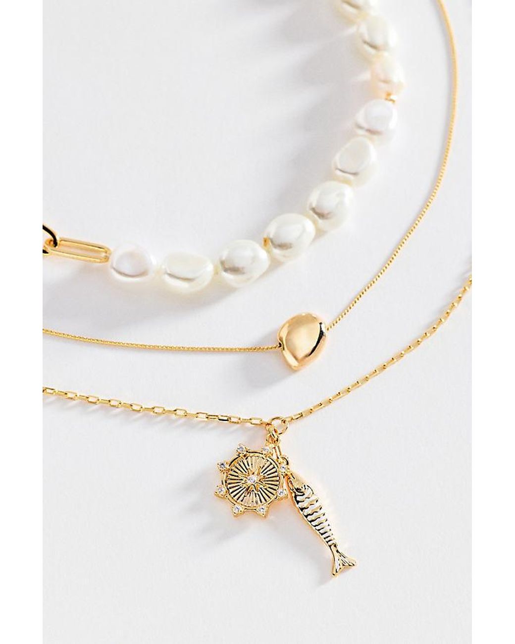 Anthropologie White By Shades Of Sea Layering Necklaces