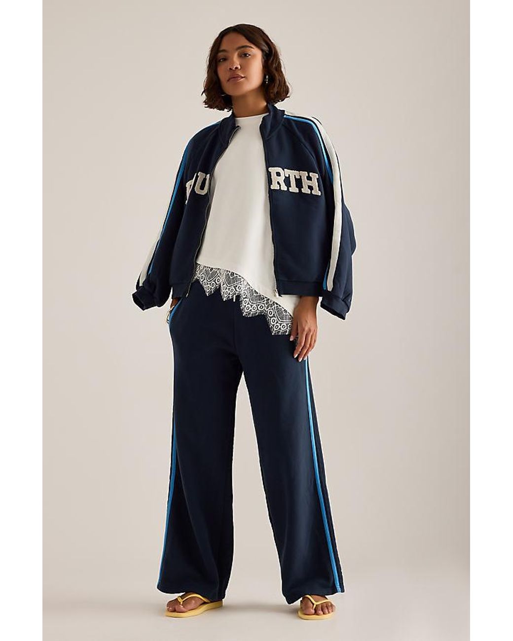 4th & Reckless Blue Taylor Wide-Leg Joggers