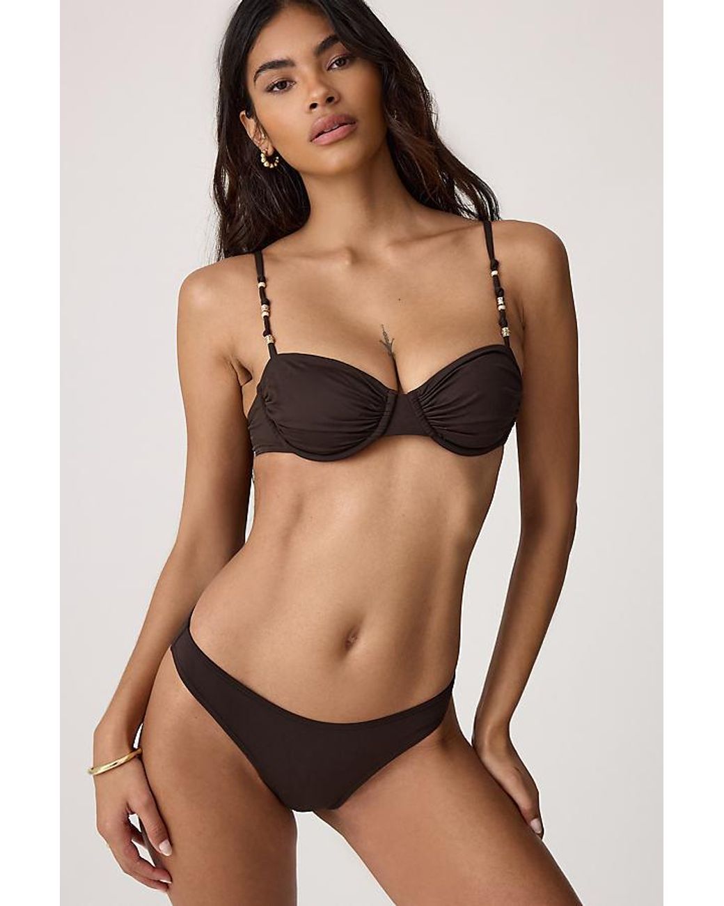 Sea Level Black De Luxe Ruched Balconette Bikini Top