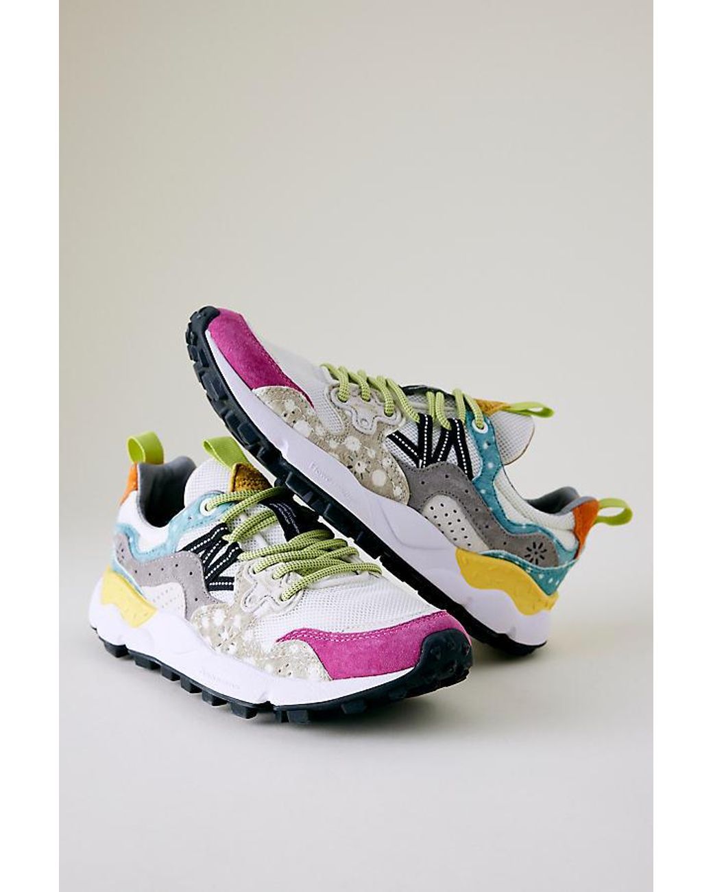 Flower Mountain Metallic Yamano 3 Suede Trainers