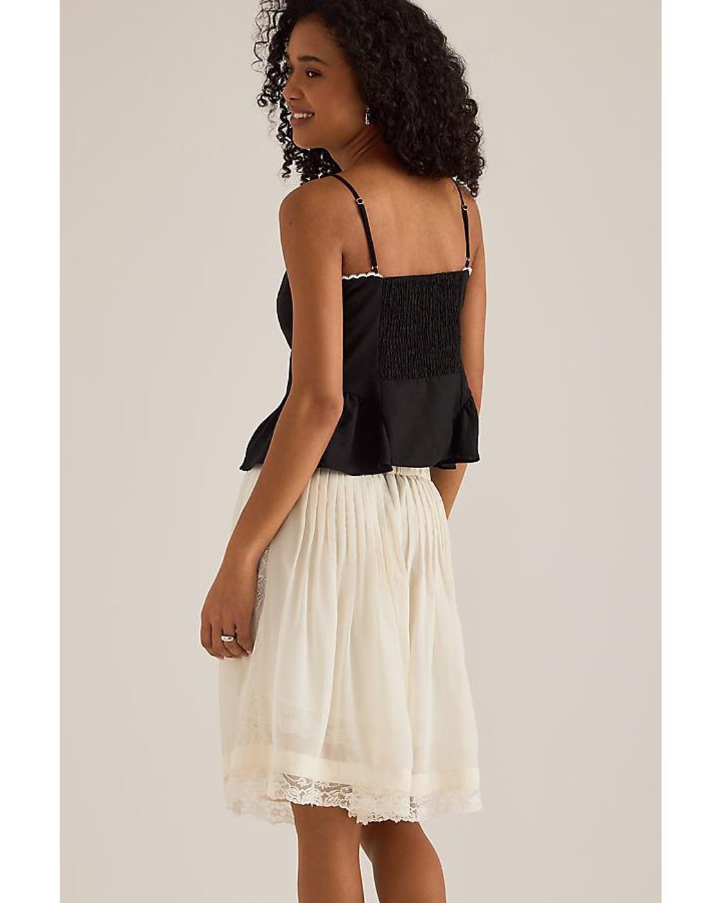 Kitri Black Adrea Linen-Blend Top