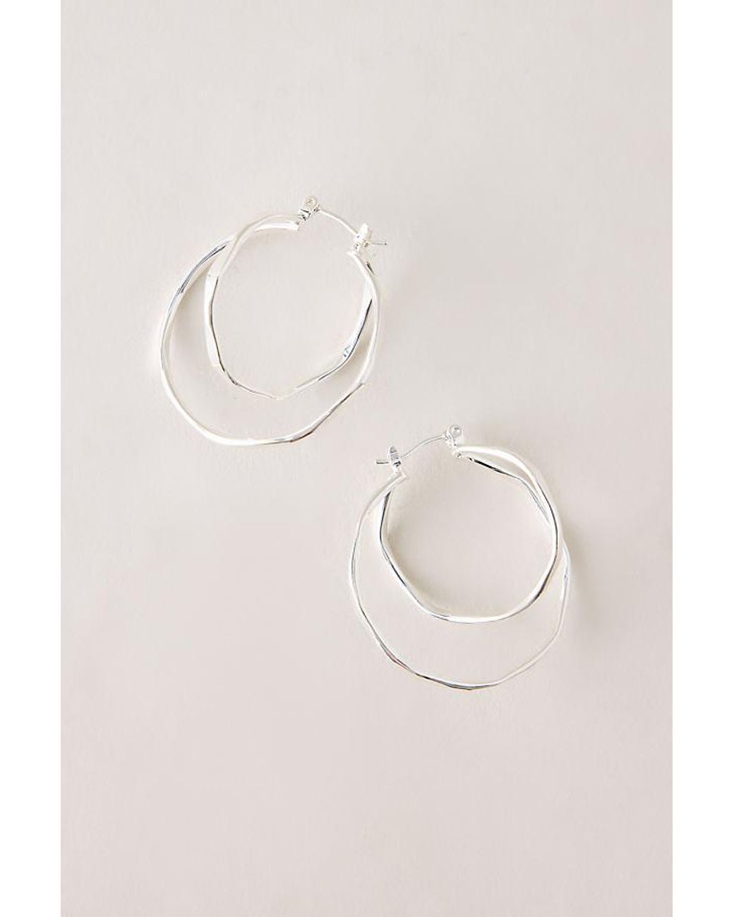 Anthropologie Natural Twist Hoop Earrings