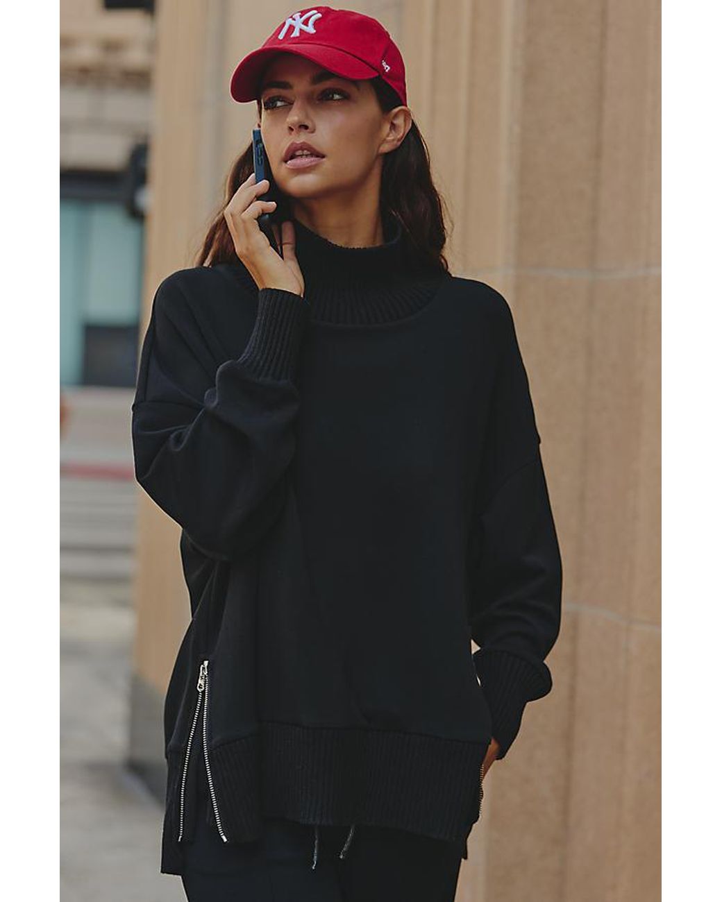 Varley Black Barker Turtleneck Sweatshirt