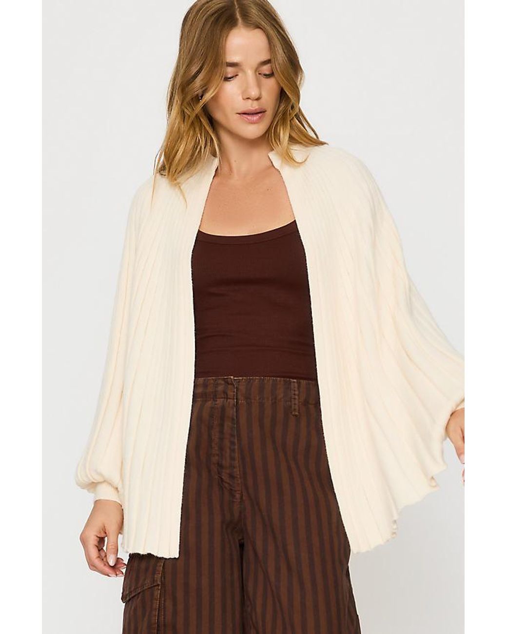 Mare Mare Natural Ribbed Knit Shawl
