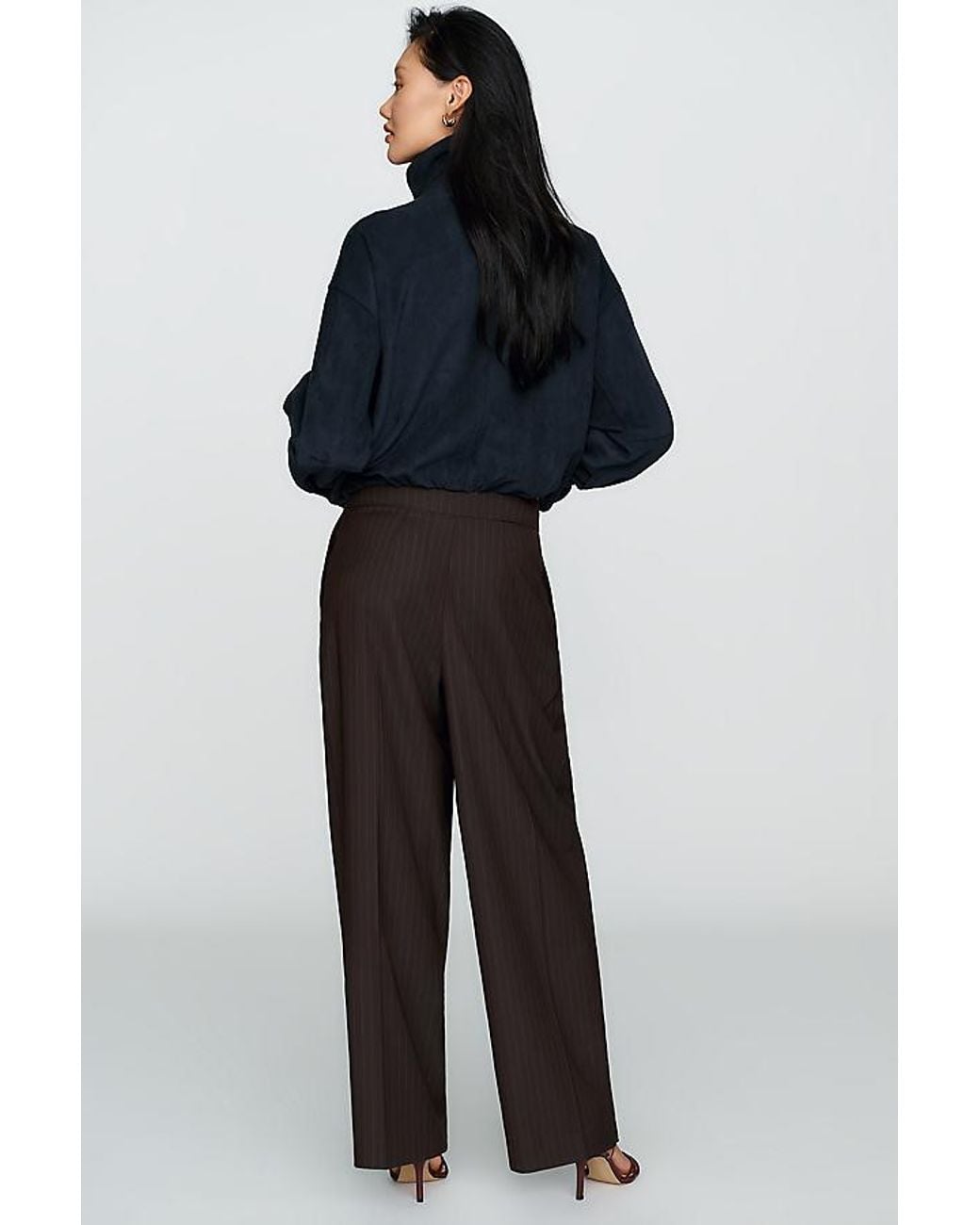 By Anthropologie Multicolor Button-Waist Tailored Trousers