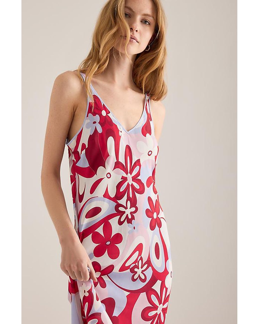 It's 9pm Pink Teresa V-Neck Midi Slip Dress