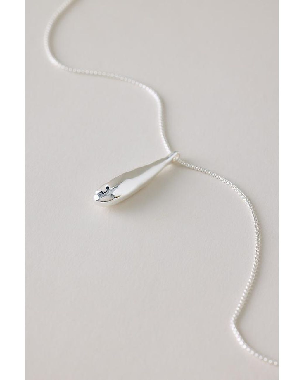 Anthropologie Metallic Teardrop Pendant Necklace