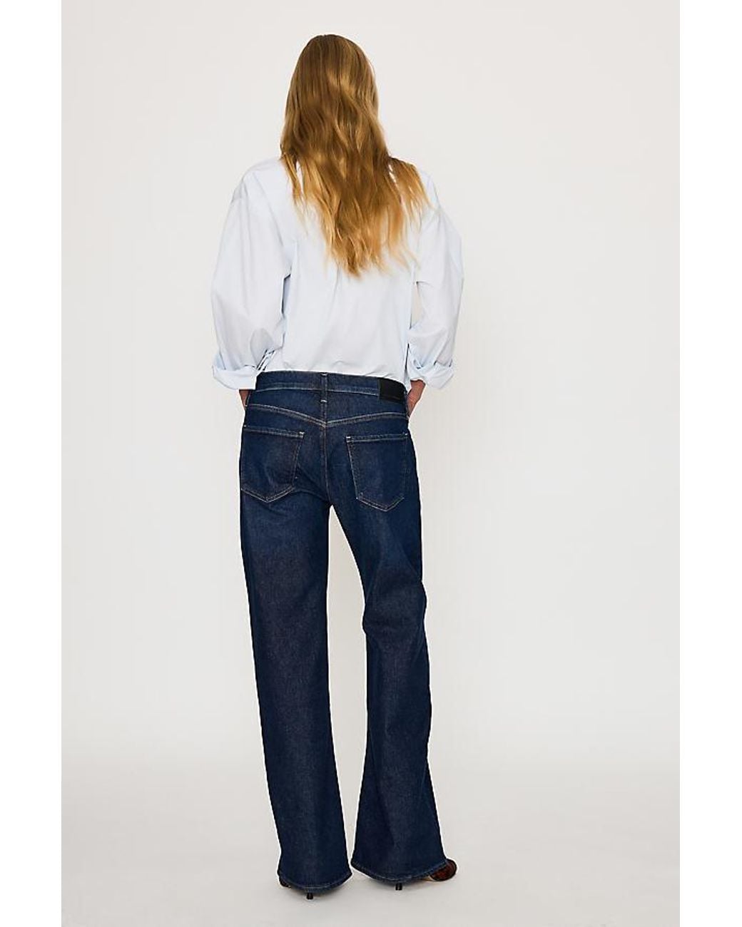 Citizens of Humanity Blue Nora Mid-Rise Wide-Leg Jeans