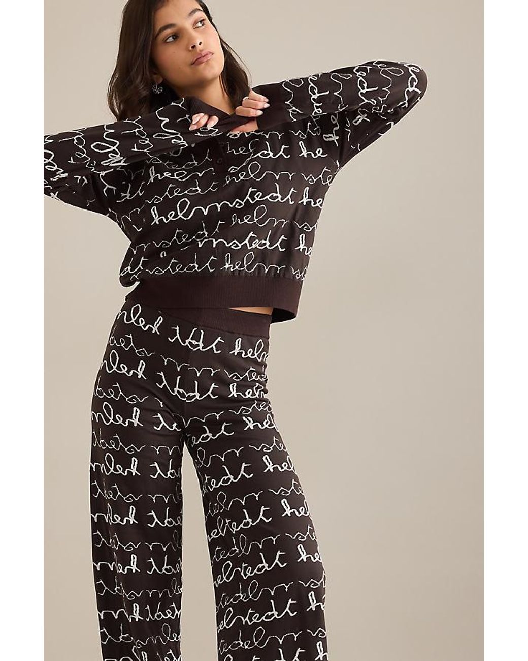 Helmstedt Natural Knit Logo Trousers