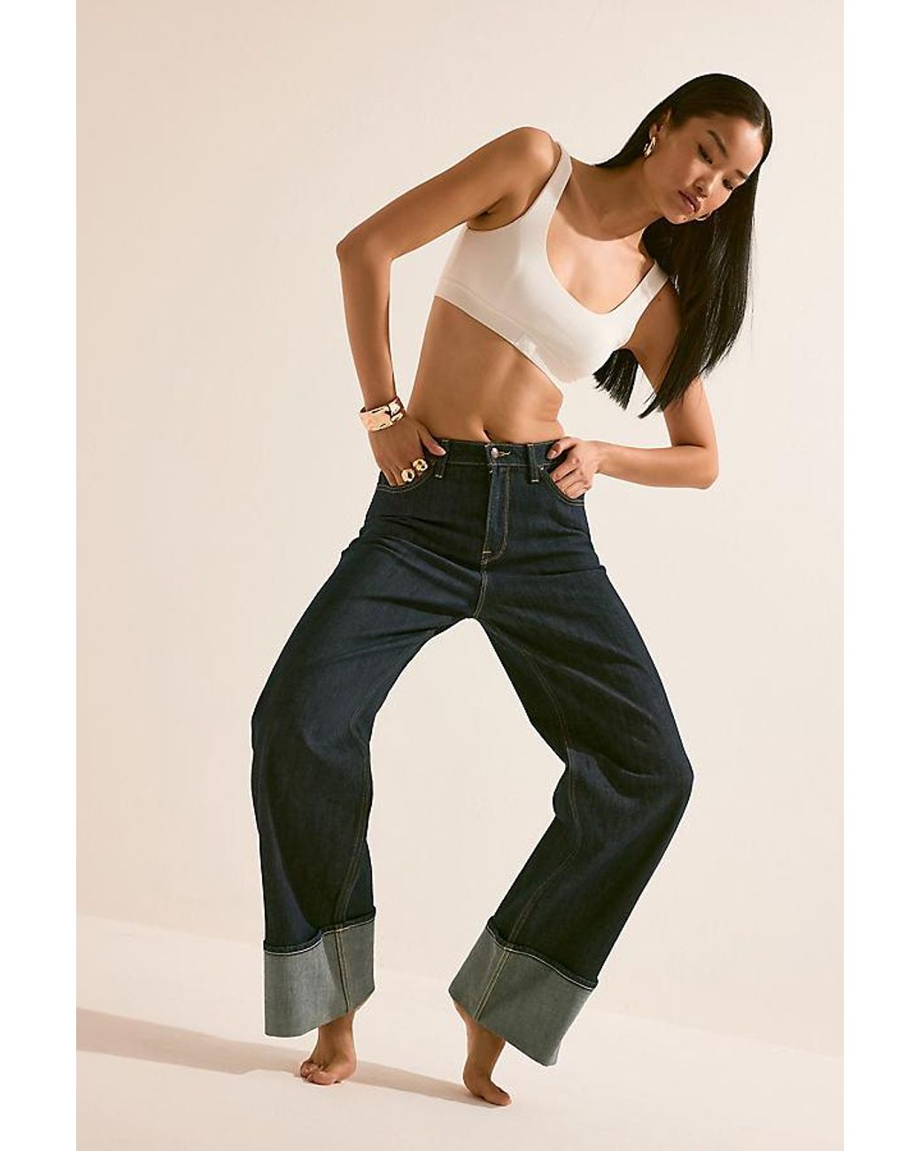 Lee Jeans Natural Stella Xion High-Rise Wide-Leg Jeans