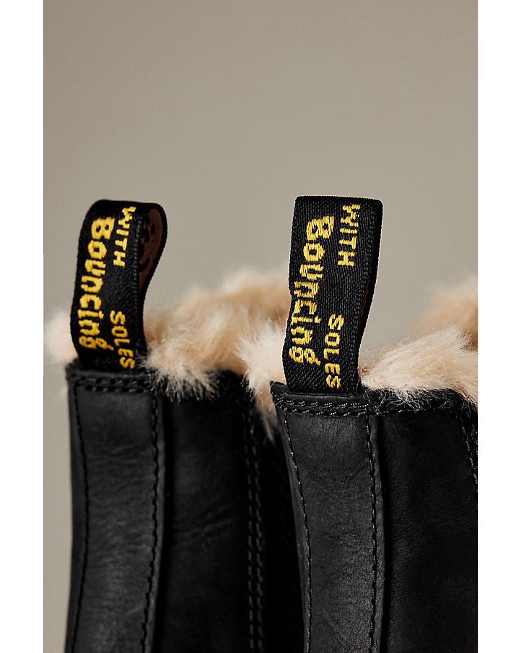 Dr. Martens Black 2976 Leonore Ii Faux-Fur Lined Leather Chelsea Boots