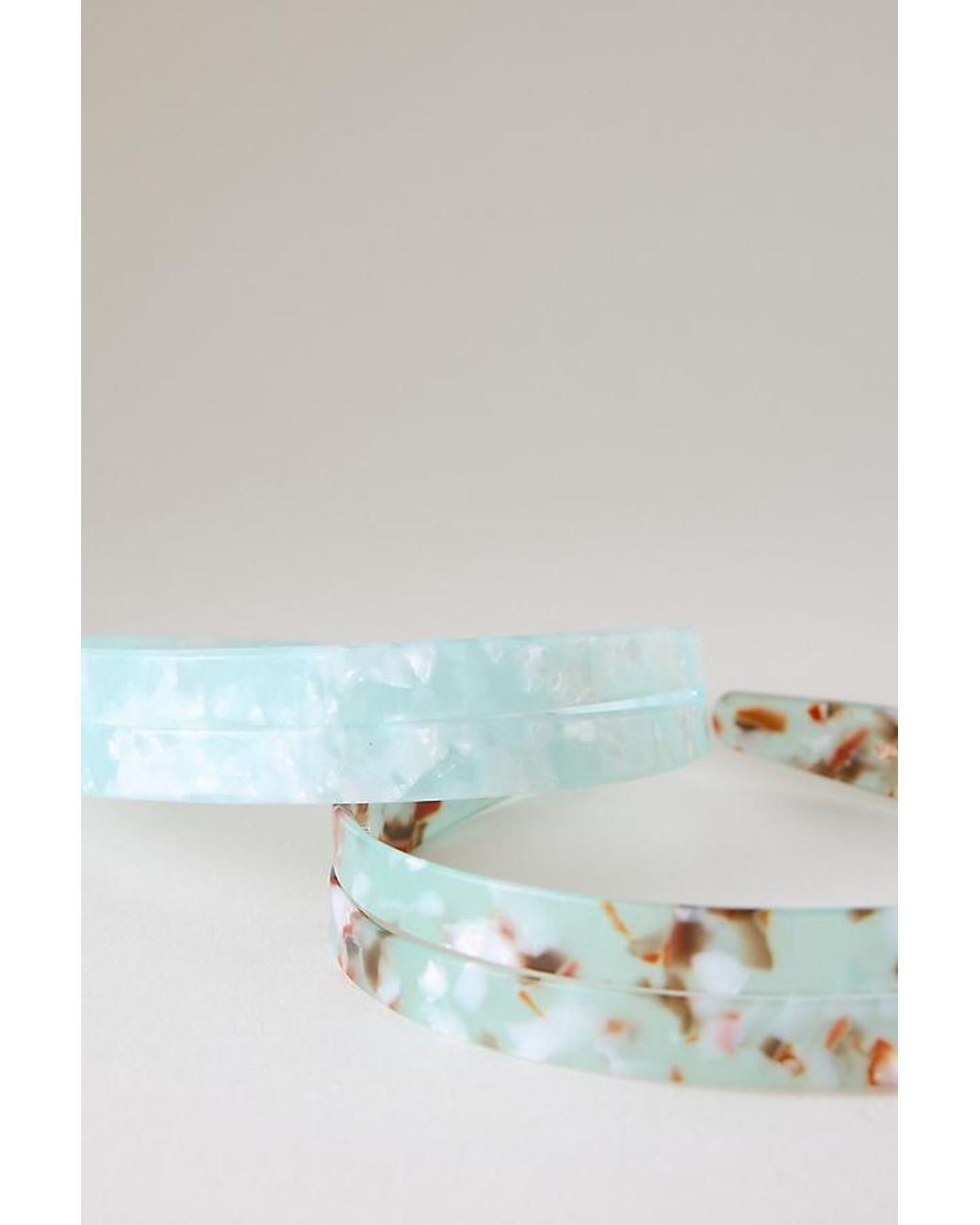 Anthropologie Blue Wide Resin Headbands, Set Of 2