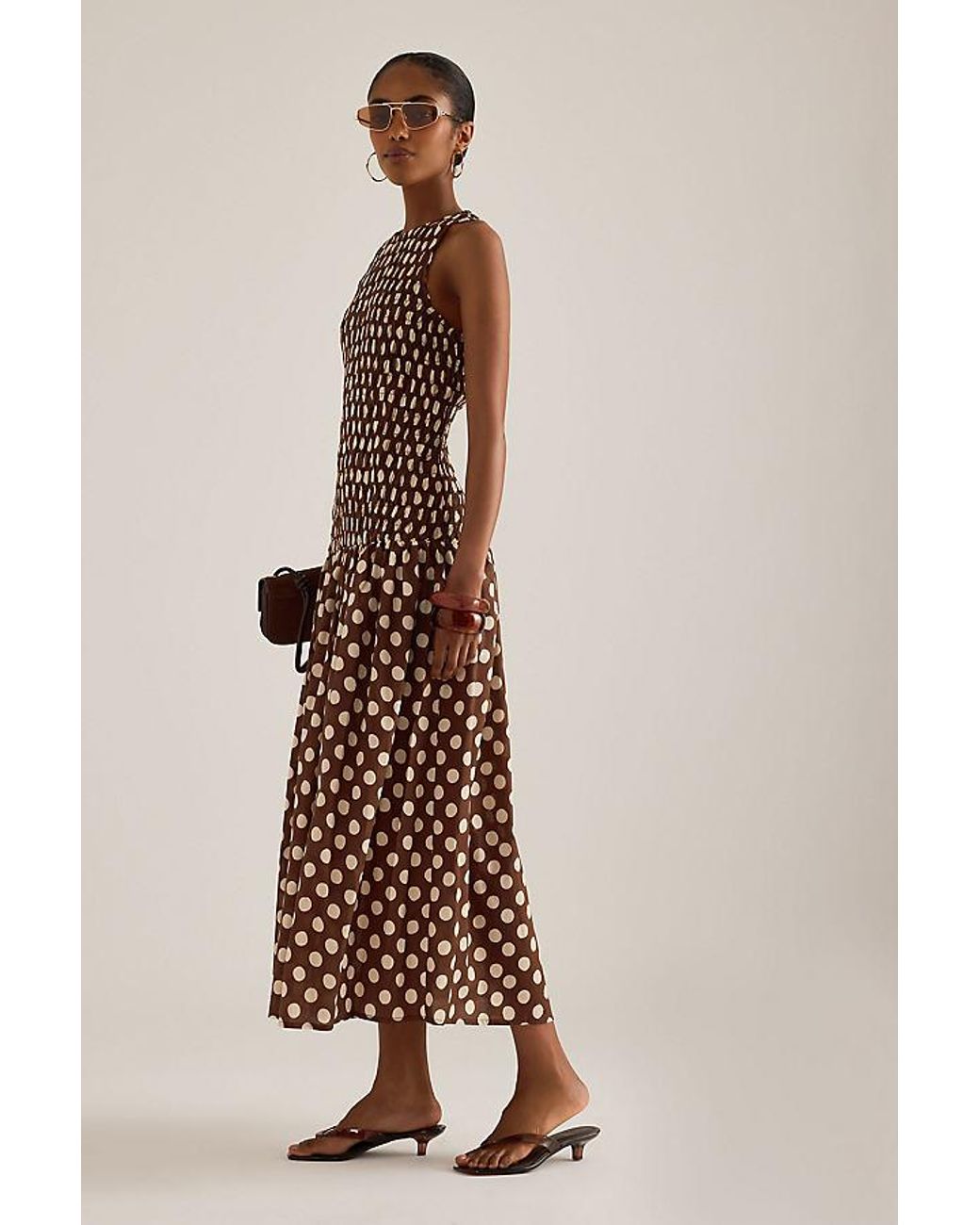 Faithfull The Brand Natural Luisa Smocked Maxi Dress