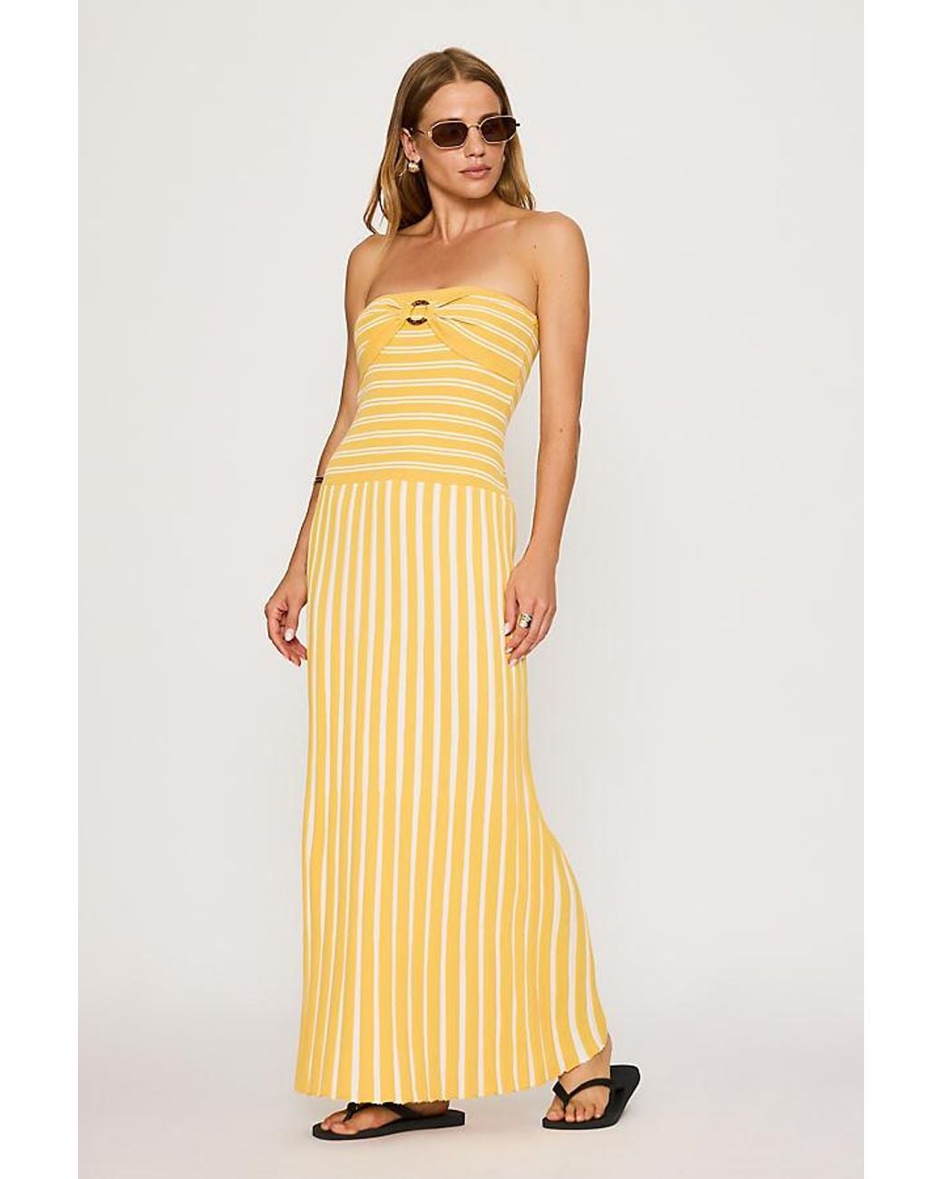 4th & Reckless Metallic Thea Knit Bandeau Maxi Dress