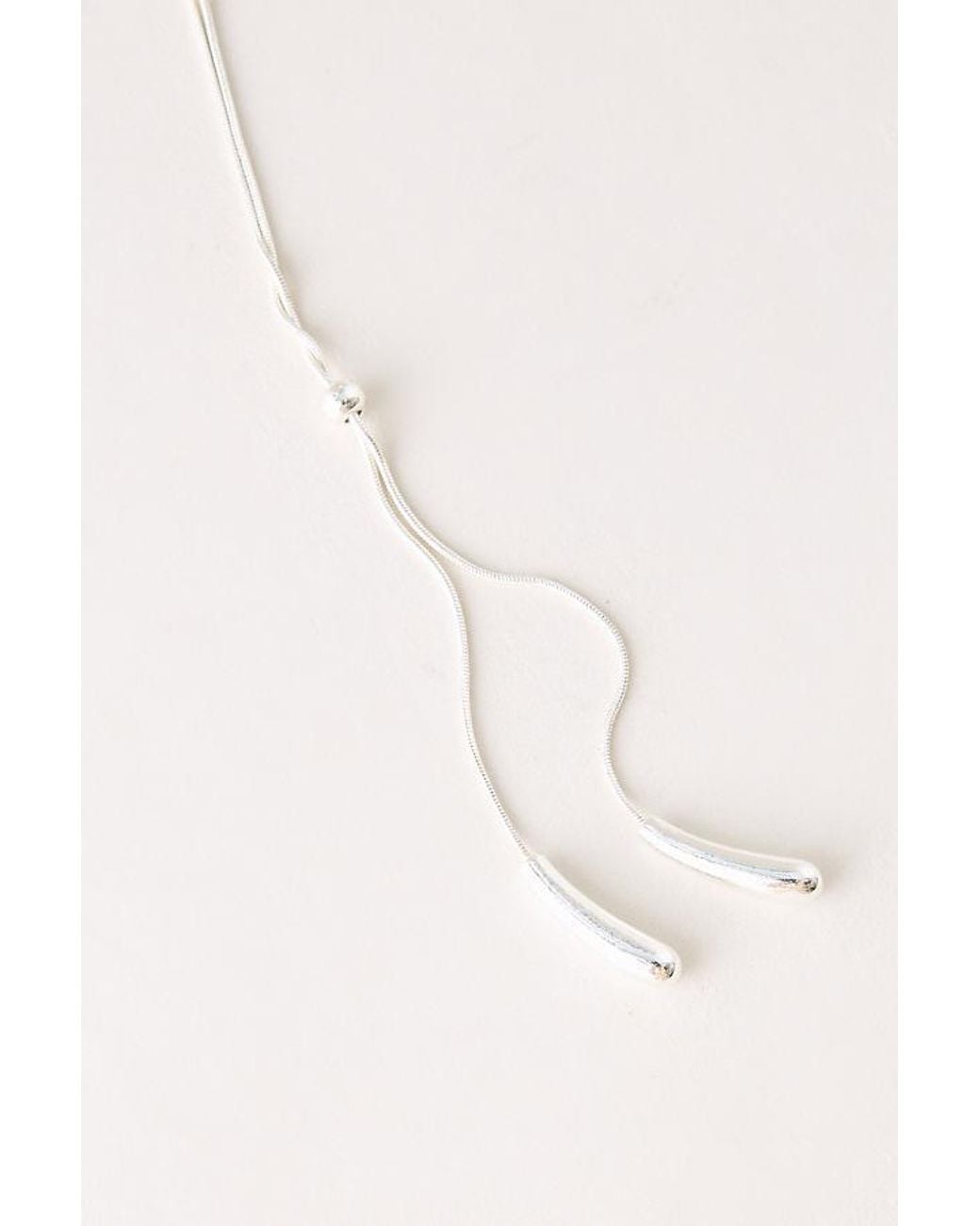 By Anthropologie Metallic Y-Shaped Pendant Necklace