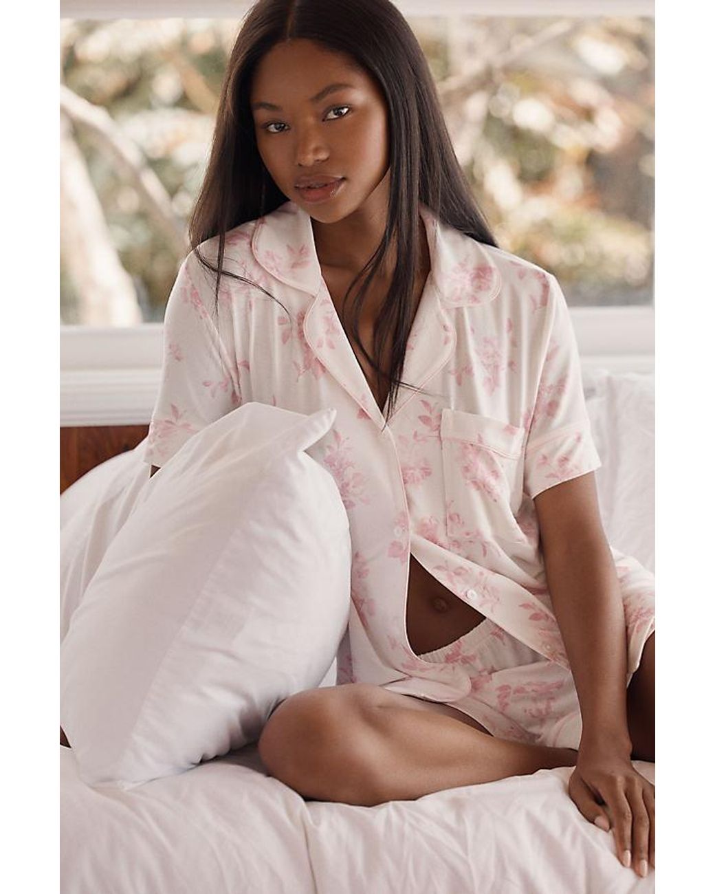 Eberjey Pink Short-Sleeve Shorts Pyjama Set