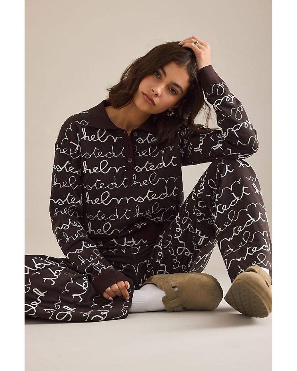 Helmstedt Natural Knit Logo Trousers