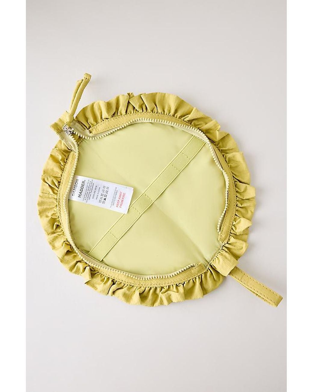 Damson Madder Yellow Ruffle Half Moon Makeup Bag
