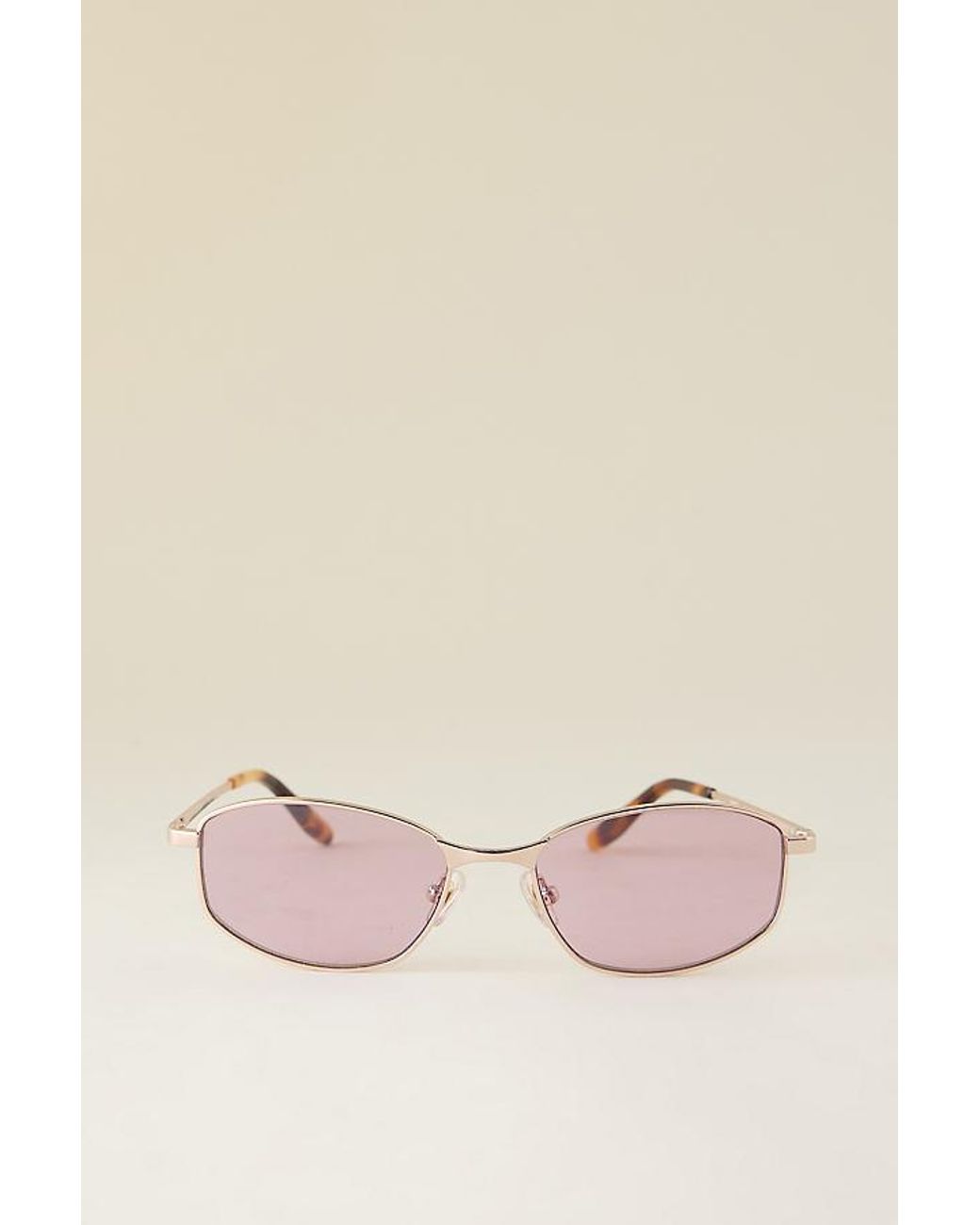 Messyweekend Natural Lexie Slim Metal Sunglasses