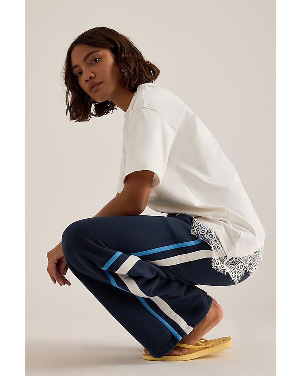 4th & Reckless Blue Taylor Wide-Leg Joggers