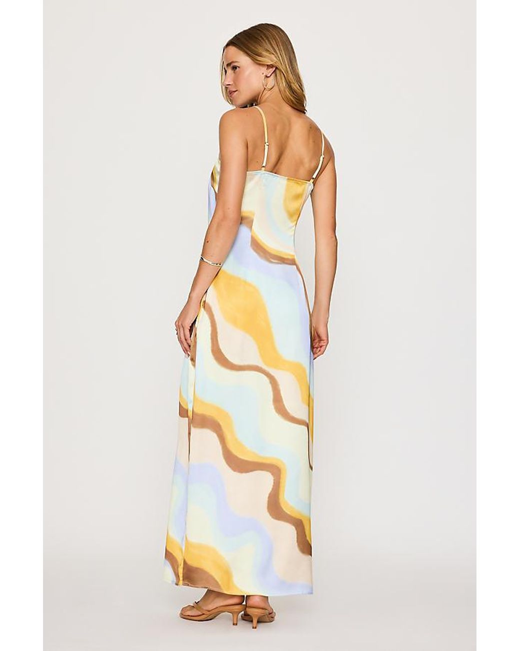 4th & Reckless Multicolor Serra Satin Maxi Slip Dress
