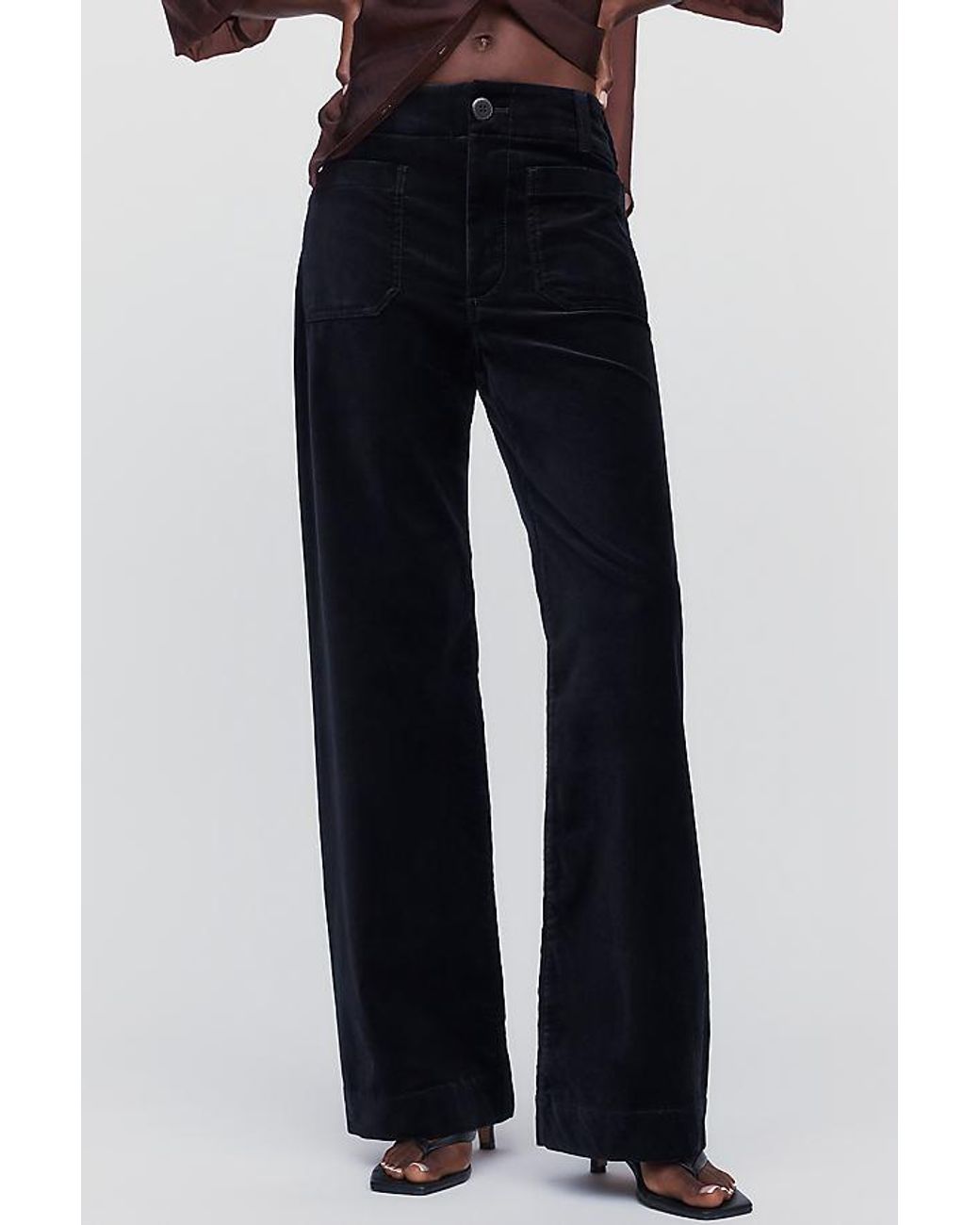 Maeve Blue The Colette Full-Length Velvet Trousers By
