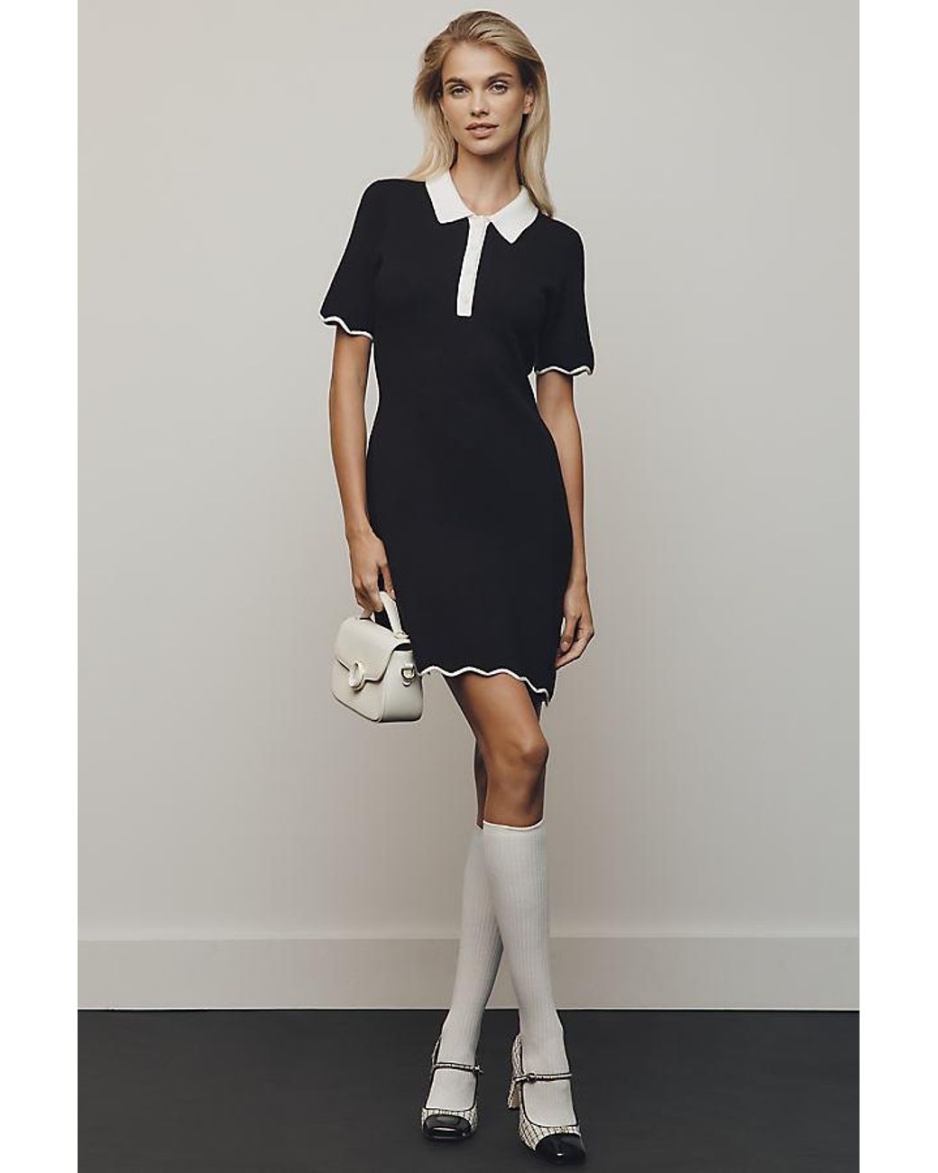 the nina short sleeve mock neck mod mini dress Halter (Final Sale) The Nina Short-Sleeve Mock-Neck Mod