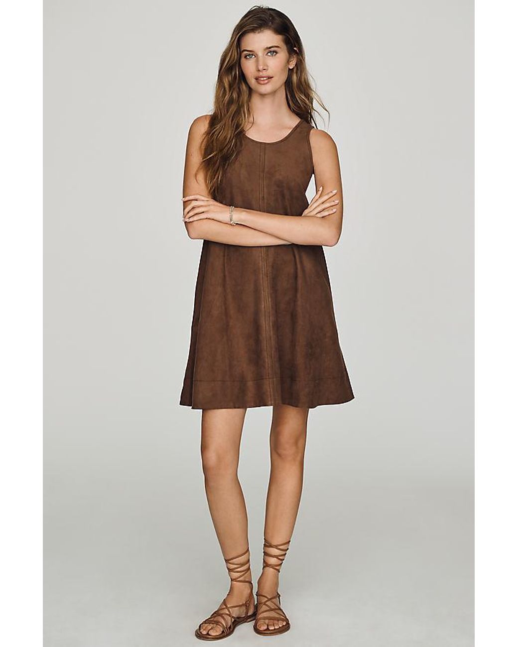 Maeve Brown Keiko Suede Mini Dress By