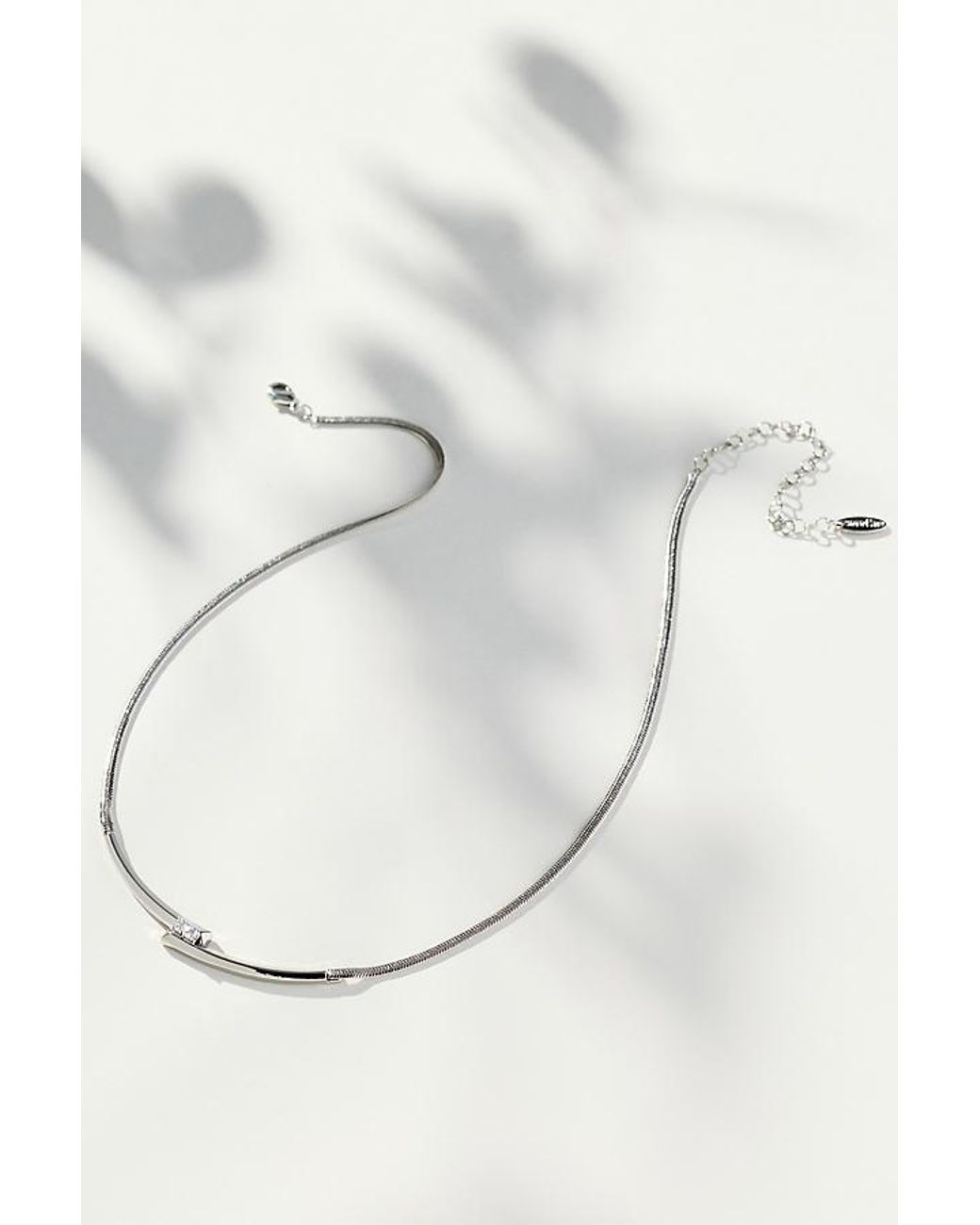By Anthropologie Gray Overlap Tube Necklace