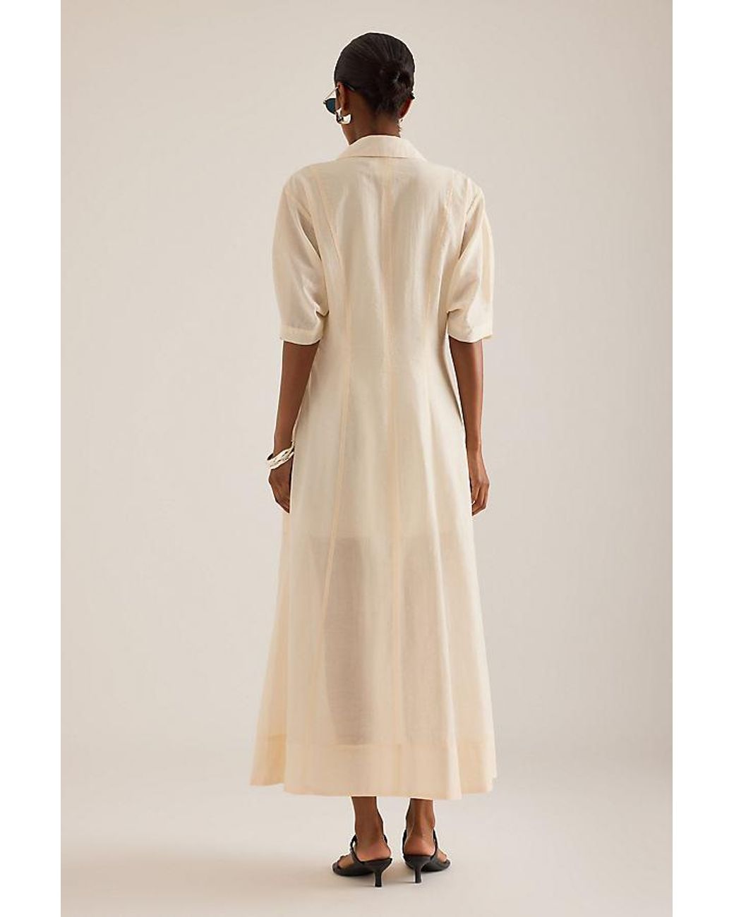 ALIGNE Natural Tracy Sheer Midi Dress