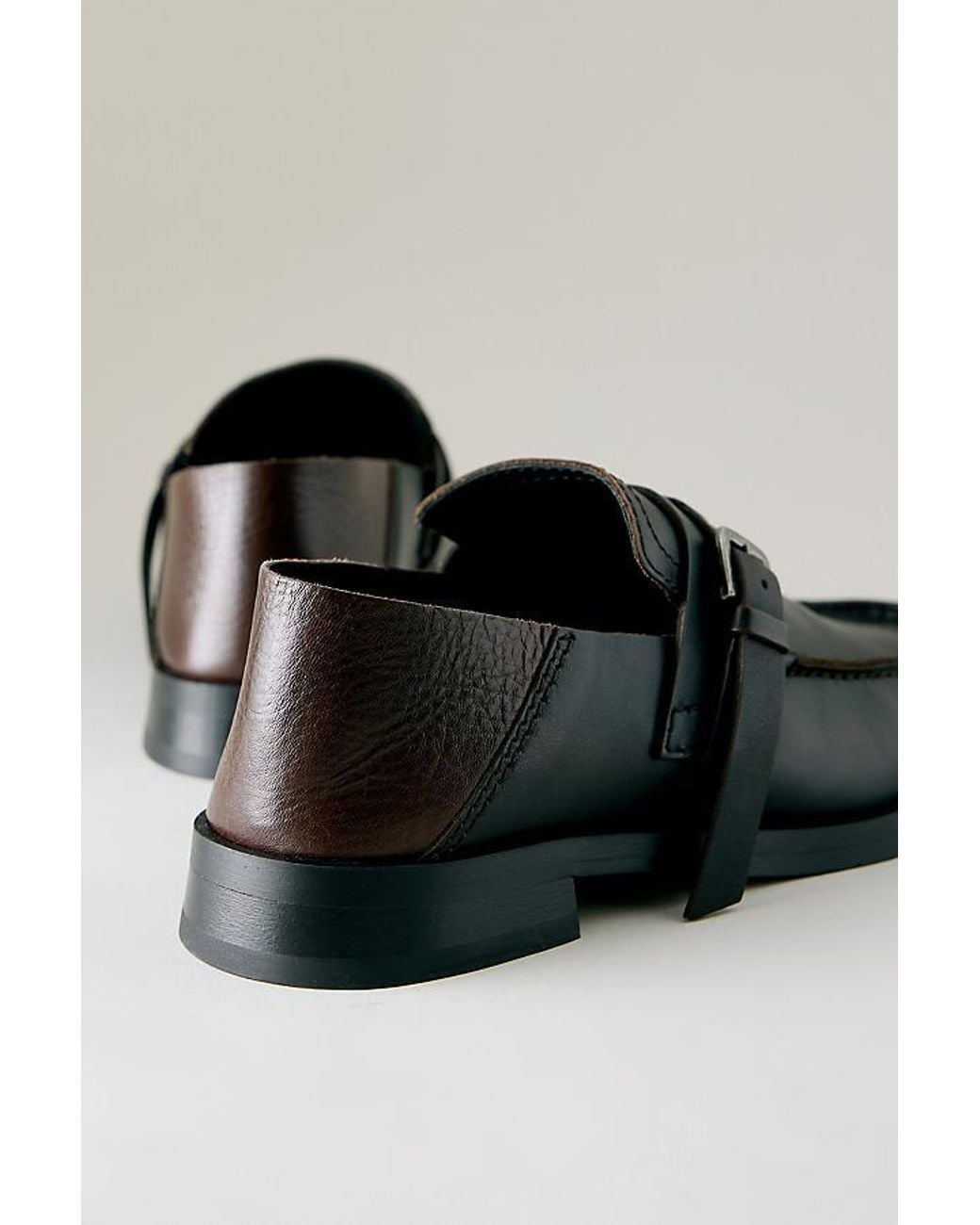 Miista Black Els Mule Leather Loafers