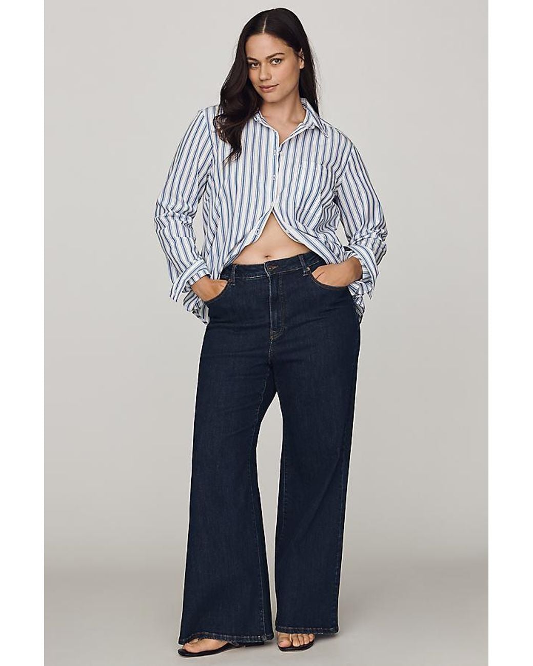 Maeve Gray Kate 100% Cotton Classic Buttondown Shirt