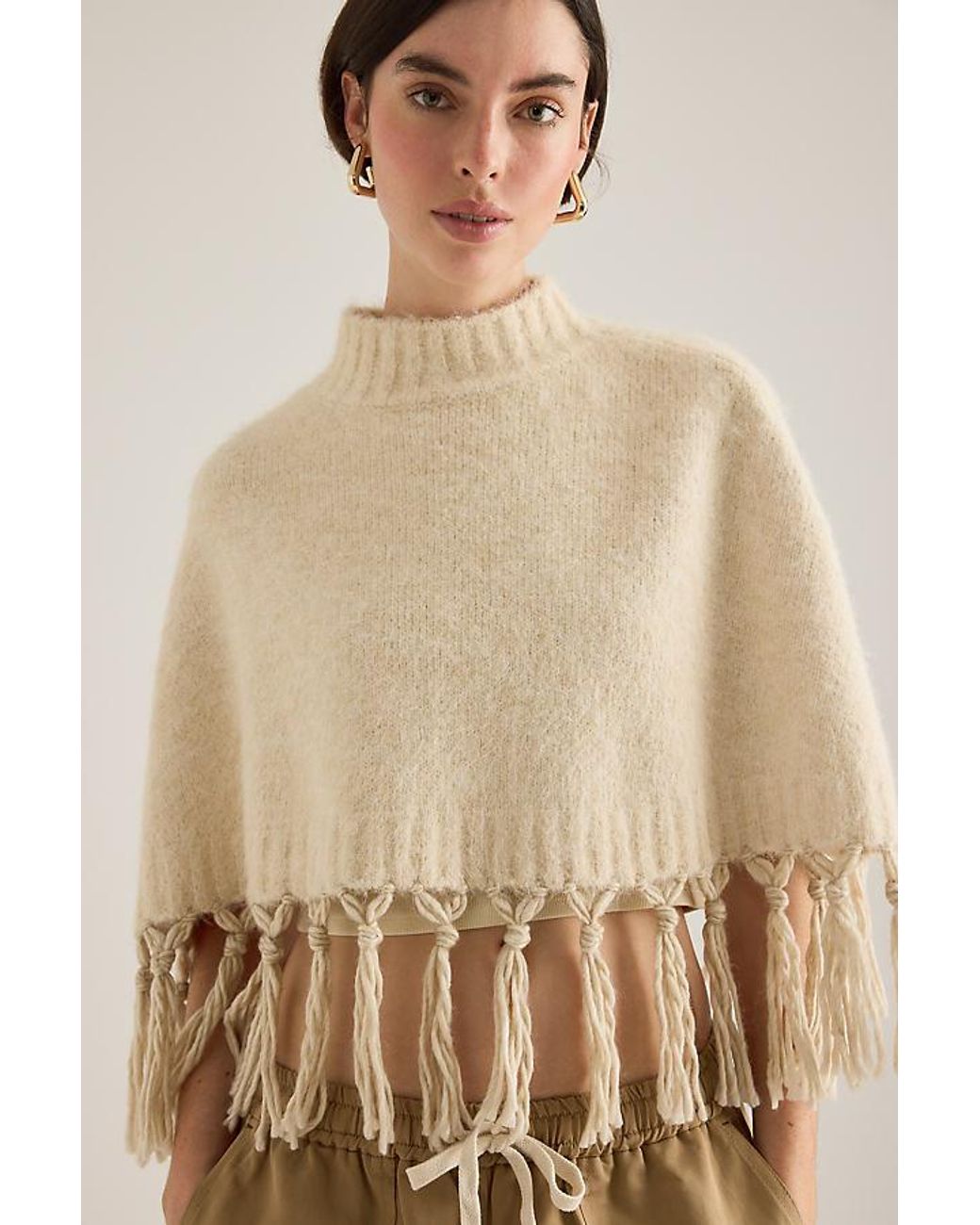 Mare Mare Natural Fringed Poncho