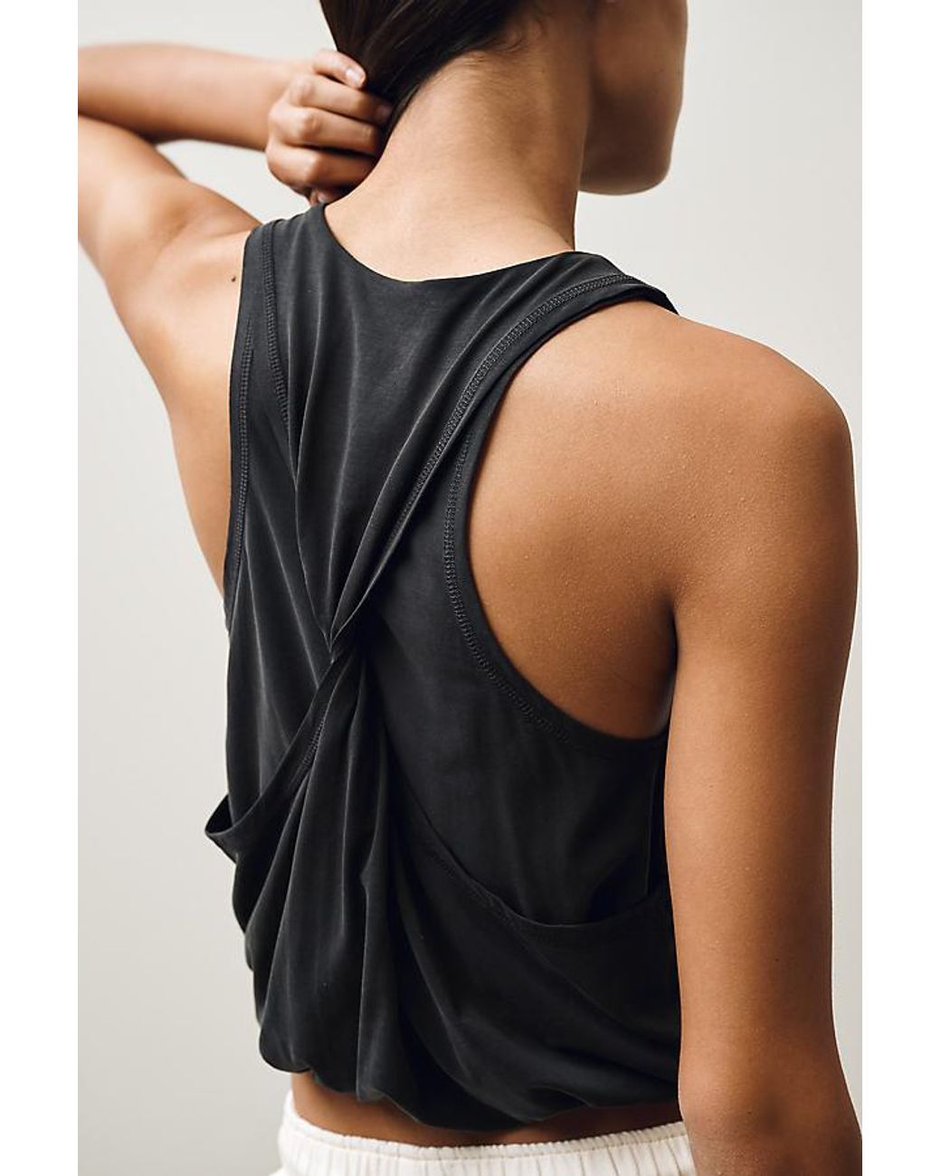 Daily Practice Black Bubble Twist Tank Top