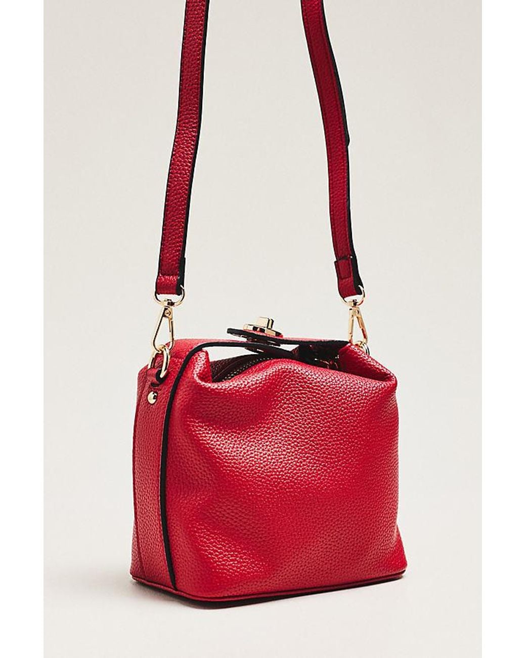 By Anthropologie Red Boxy Crossbody Bag