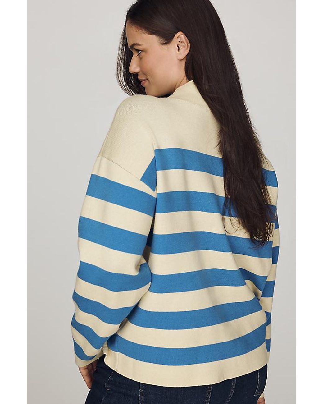 Maeve Blue Carys Mock-Neck Jumper