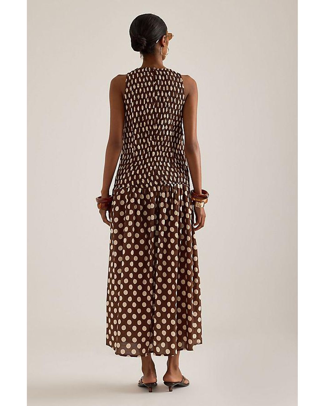 Faithfull The Brand Natural Luisa Smocked Maxi Dress