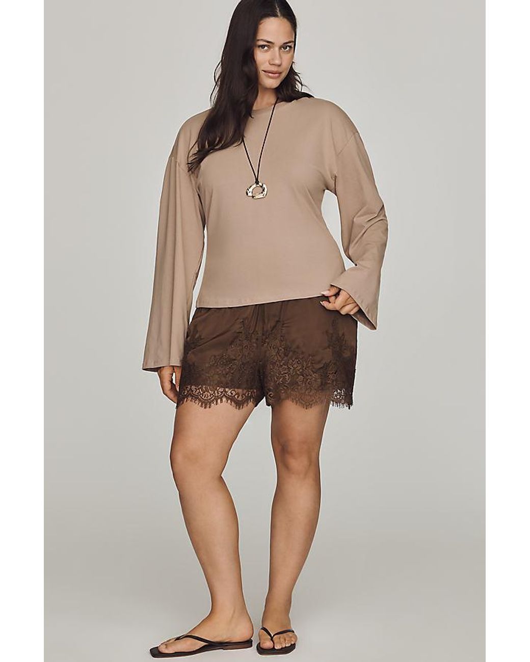 Maeve Natural Waisted Long-Sleeve Top