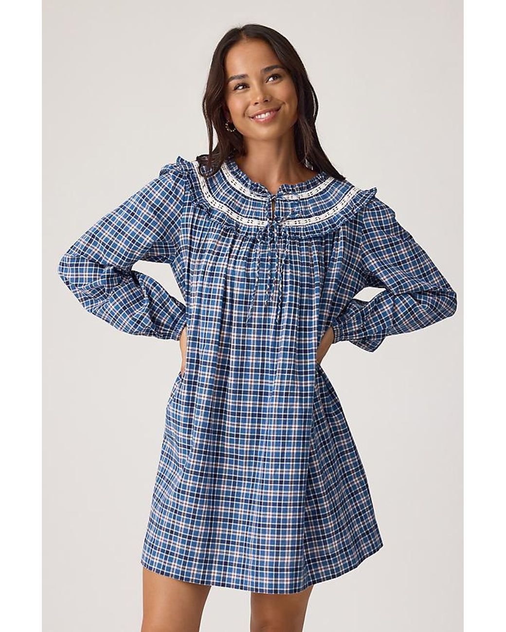 Damson Madder Blue Muse 100% Cotton Nightdress