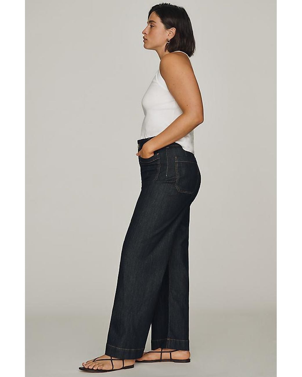 Maeve Blue The Colette Full-Length Wide-Leg Jeans By