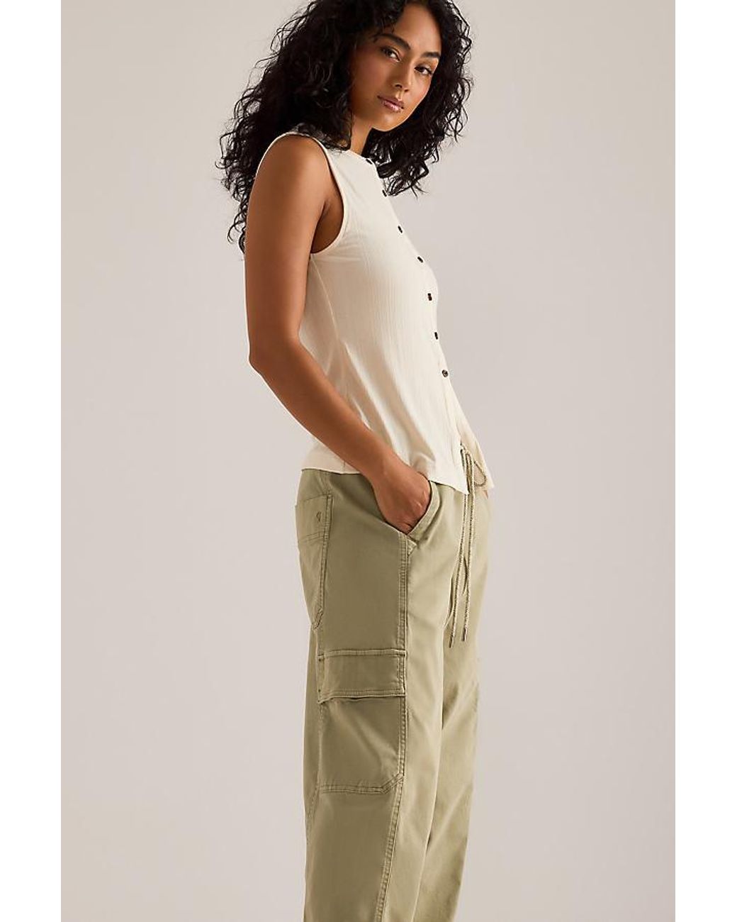 Varley Natural Latia Button Tank Top