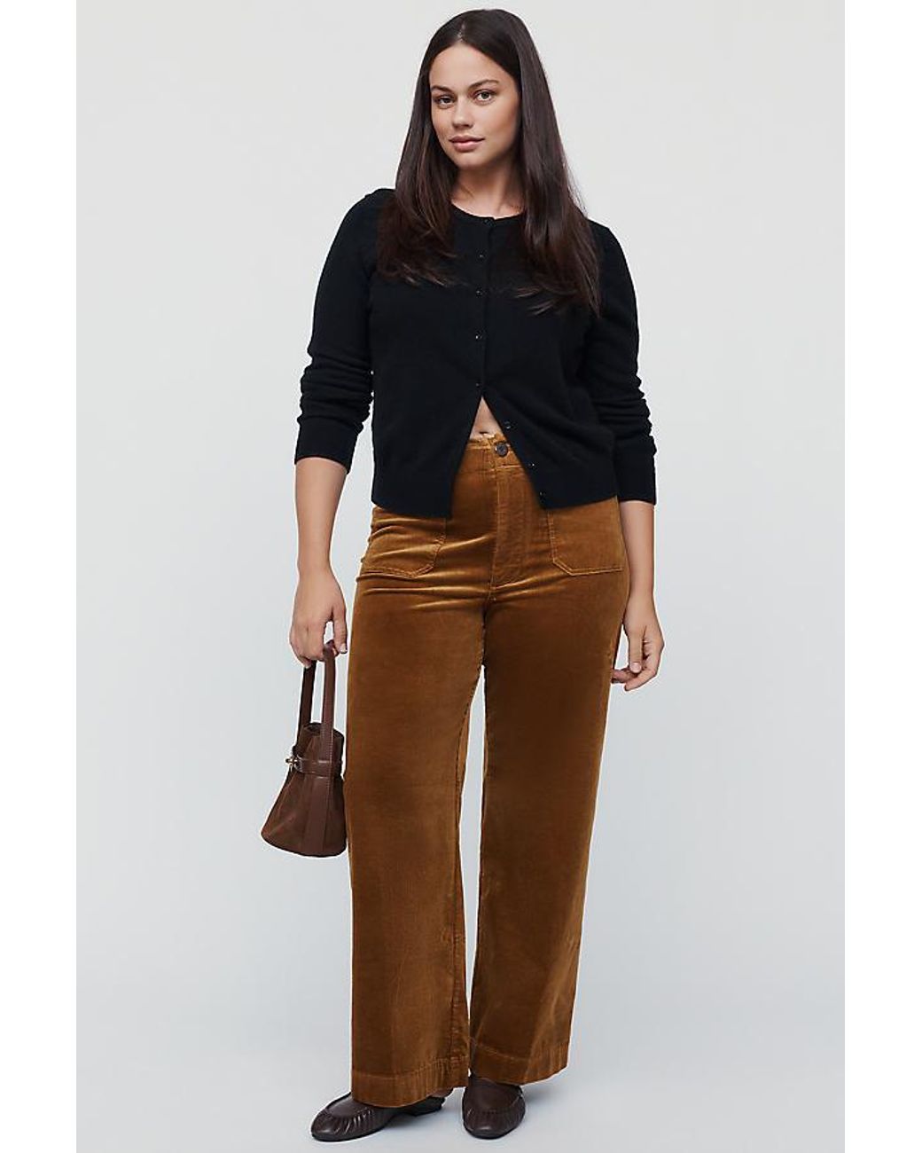 Maeve Blue The Colette Full-Length Wide-Leg Trousers By Corduroy Edition