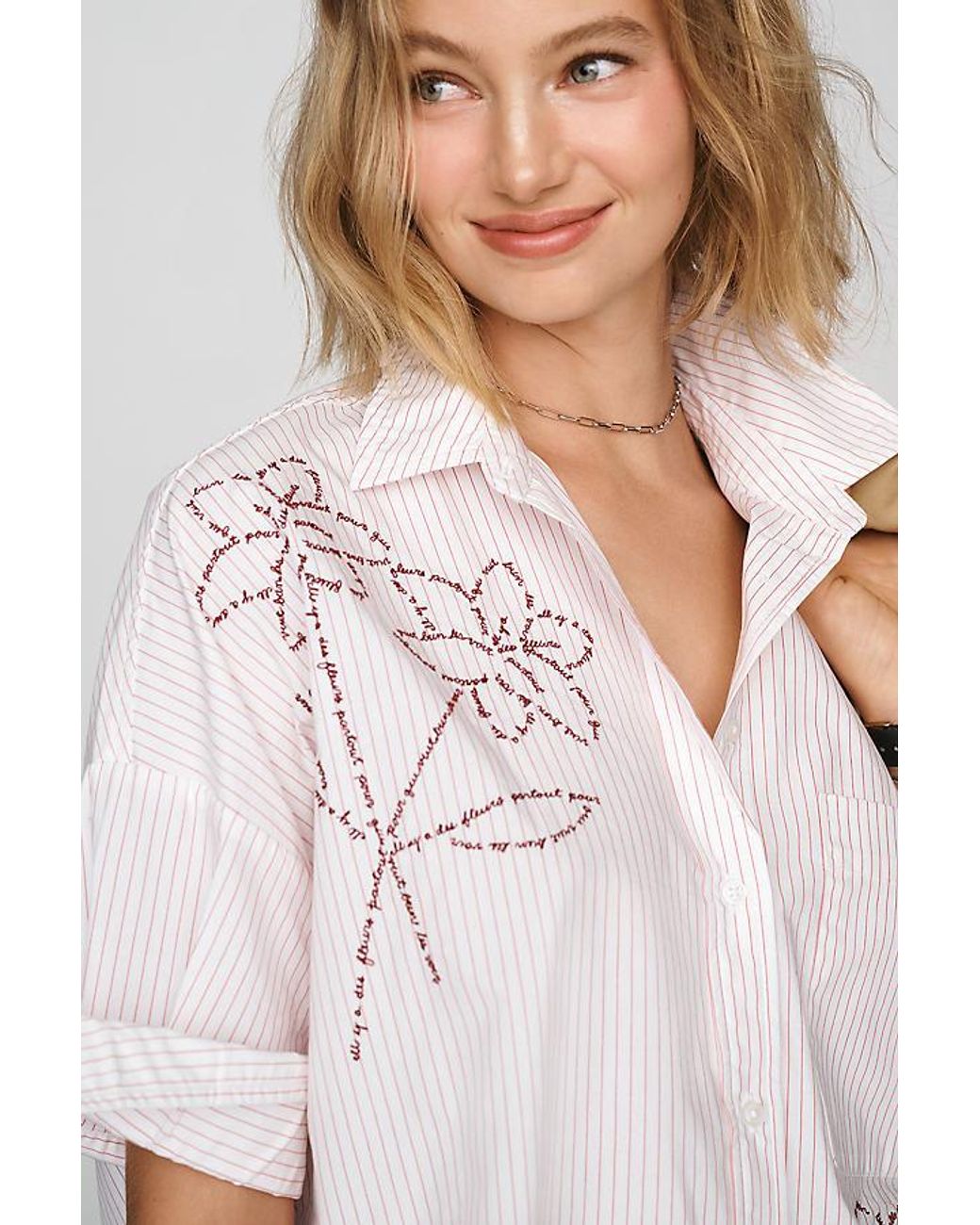 Maeve White The Mabel Boxy Oxford Shirt By