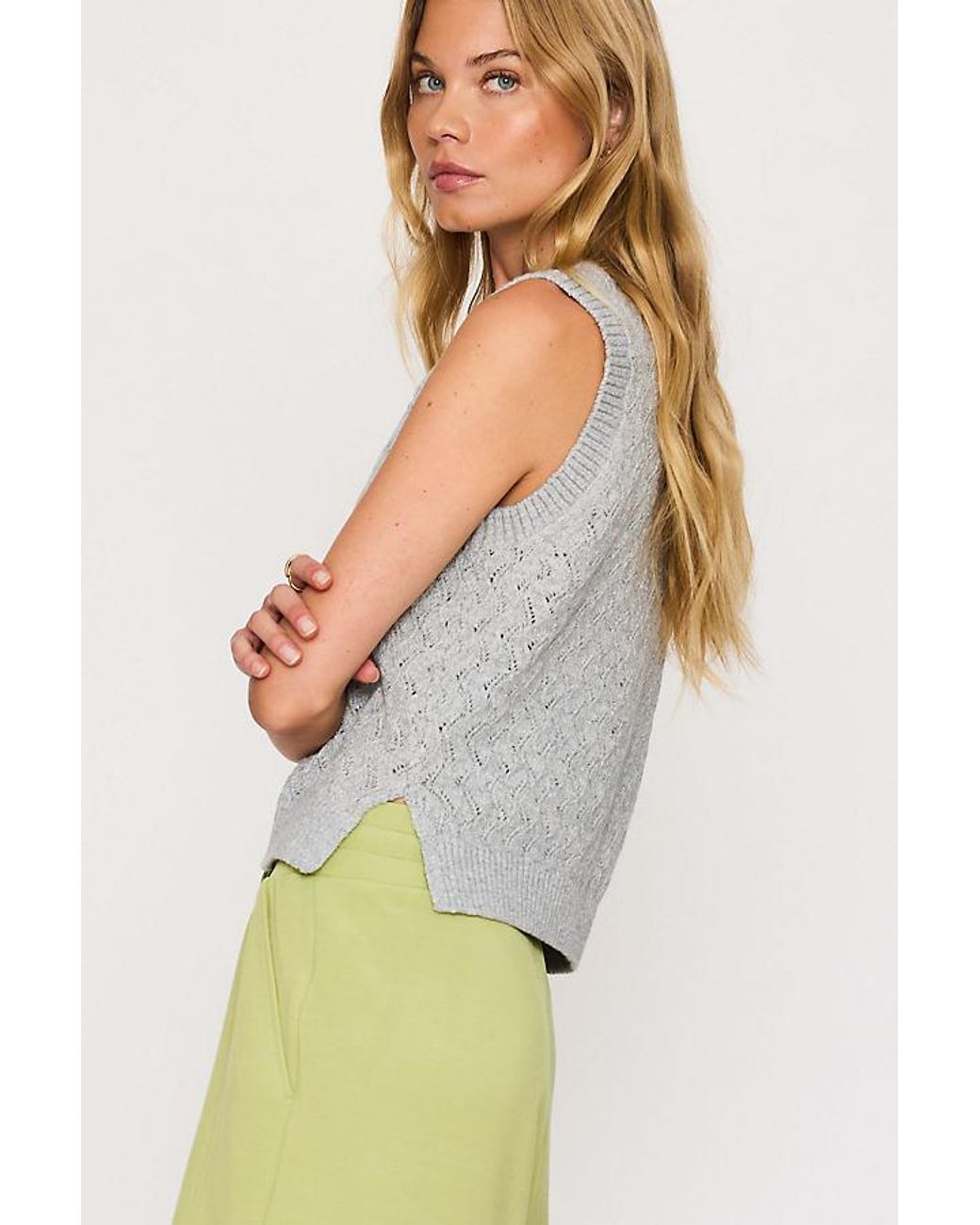 Varley Gray Hazen Knit Tank Top