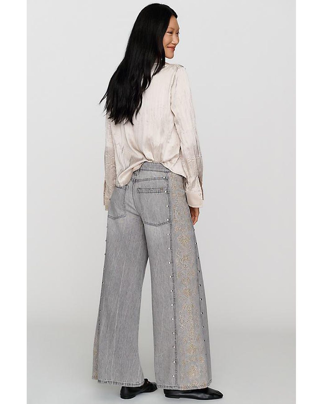Pilcro Gray Kenny High-Rise Tapered Leg Jeans