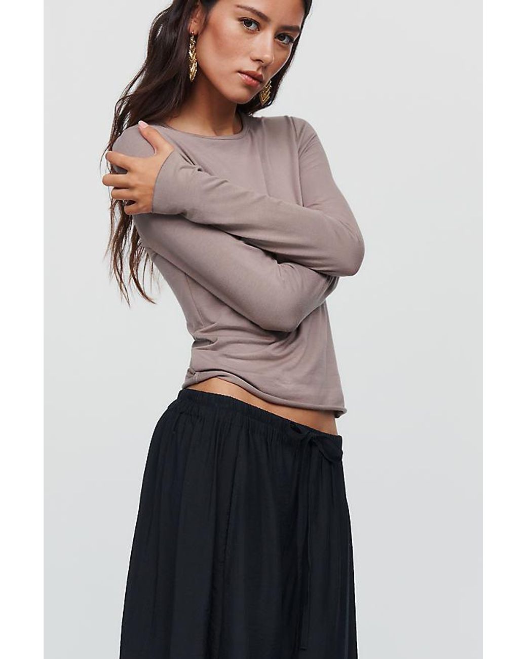 By Anthropologie Blue Reverie Cropped Lace-Hem Trousers