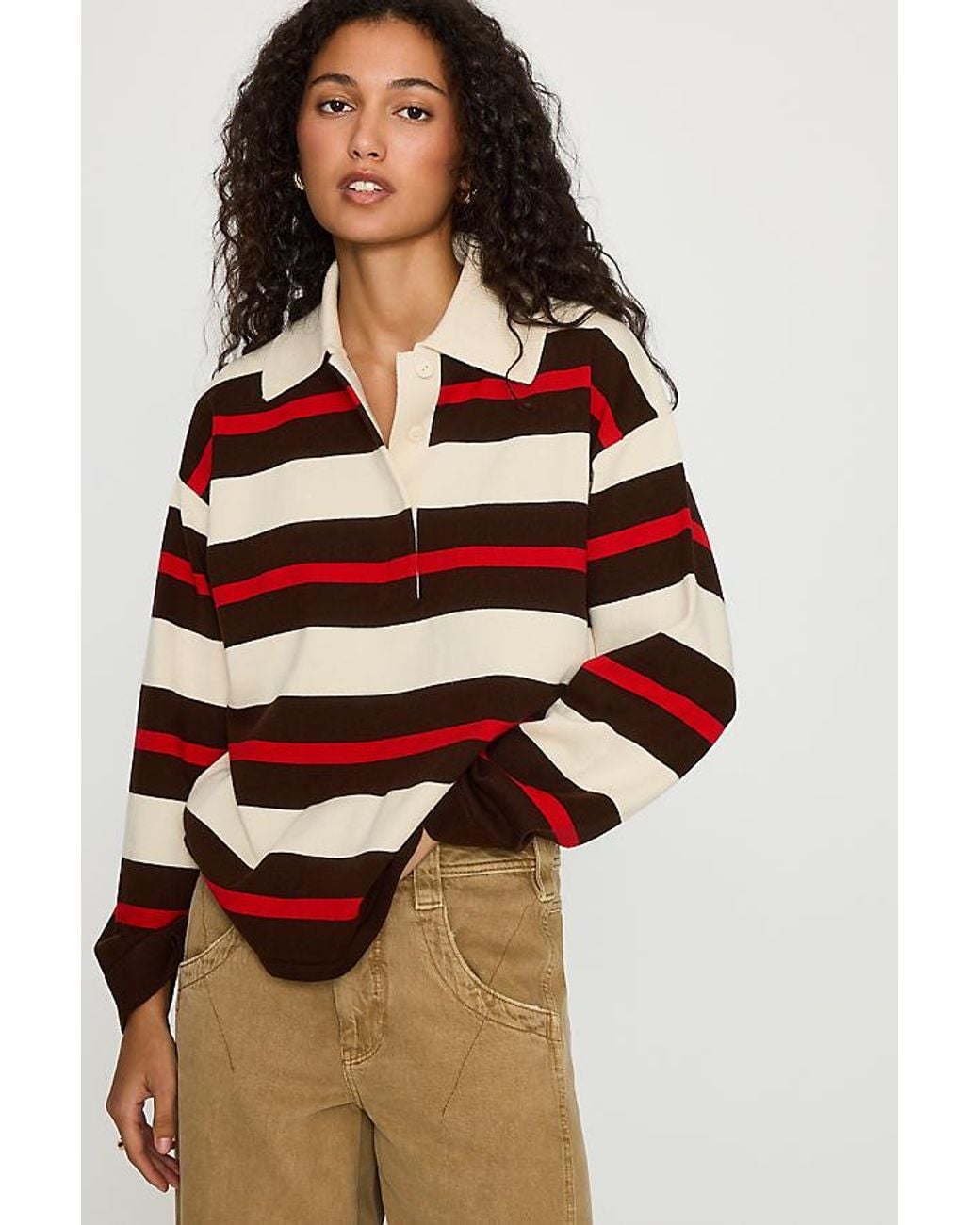 ALIGNE Red Ester 100% Wool Rugby Jumper