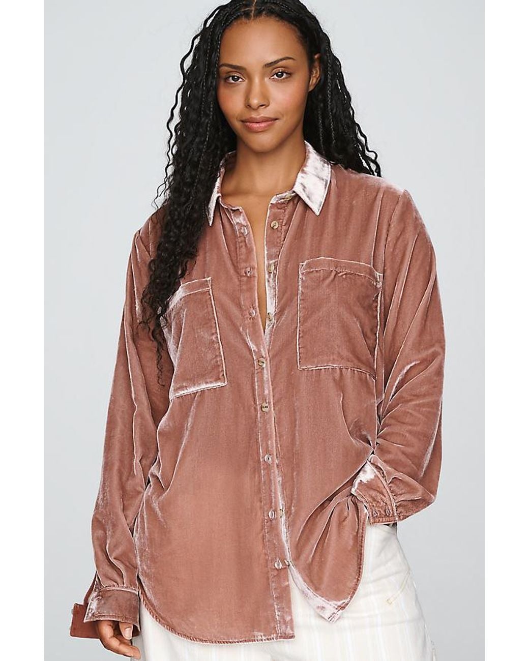 Pilcro Red The Hadley Relaxed Buttondown Shirt By Velvet Edition