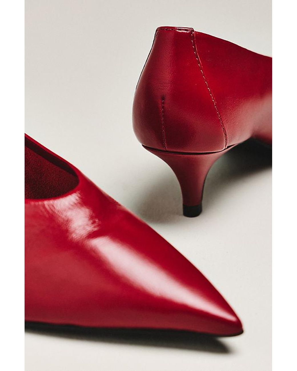 By Anthropologie Natural Pointed-Toe Kitten-Heel Pumps