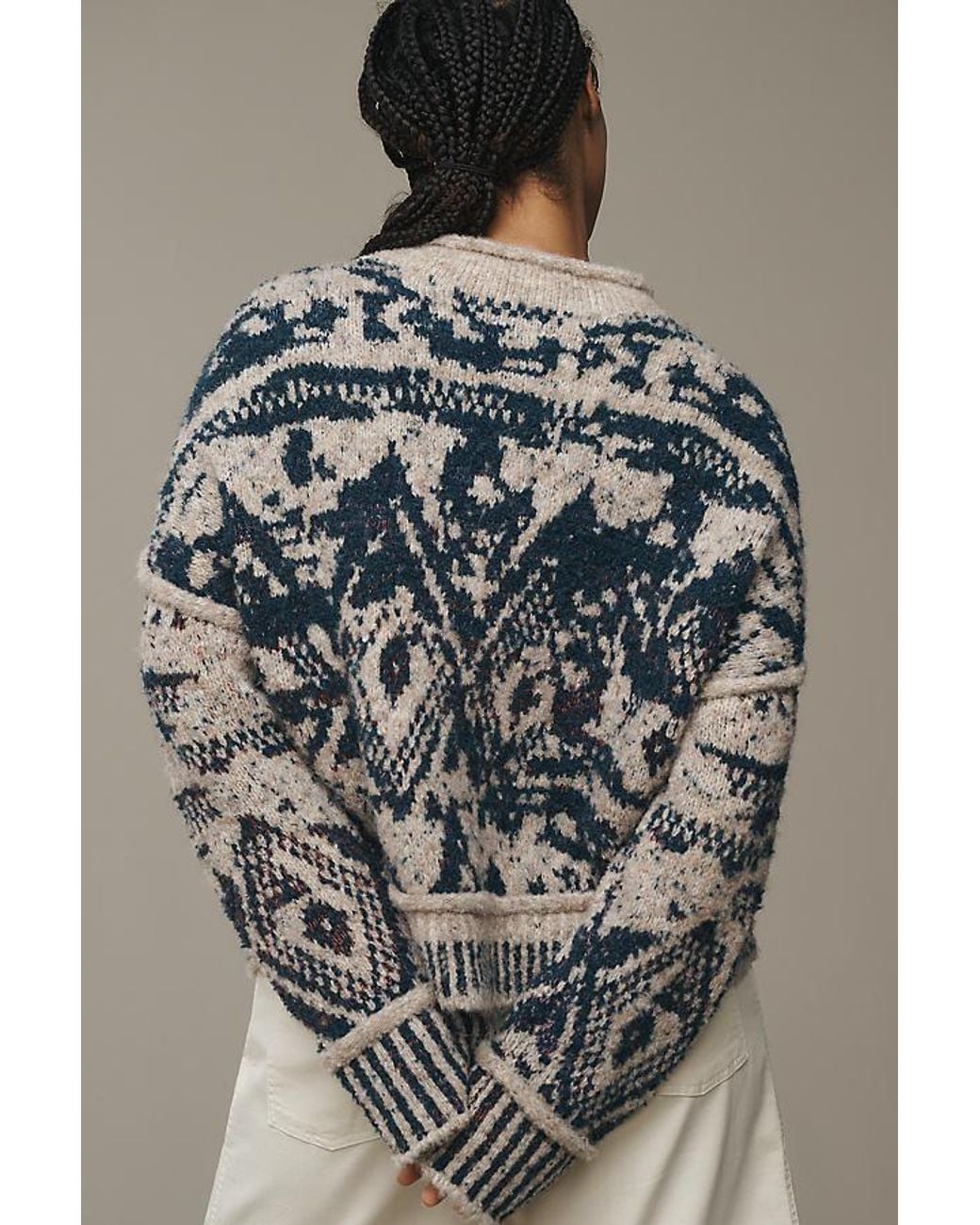 Pilcro Gray Relaxed Roll-Neck Jumper
